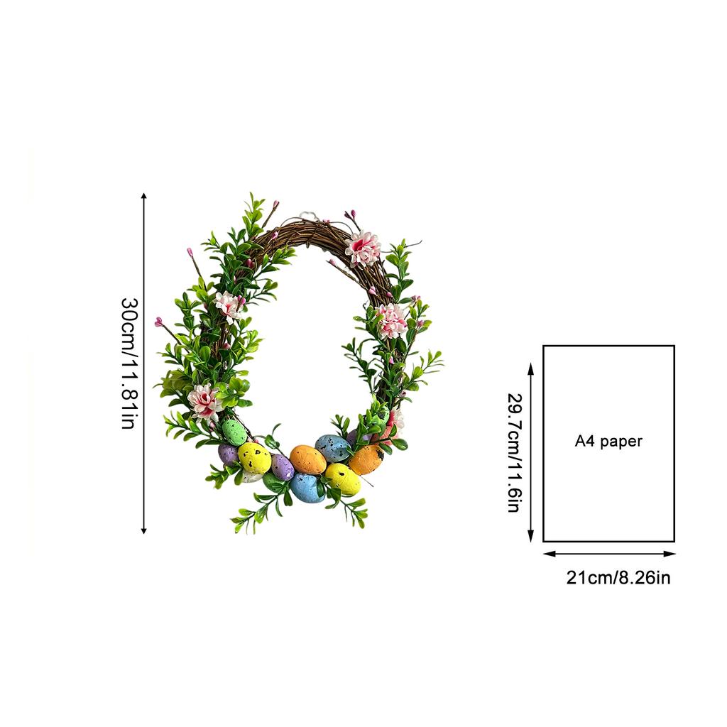 Штучний Великодній Декоративний Вінок, Зелений, З Натуральним Відчуттям