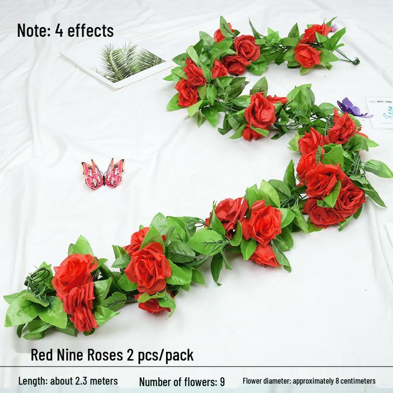 Artificial Rose Vine Floral Ceiling Decor