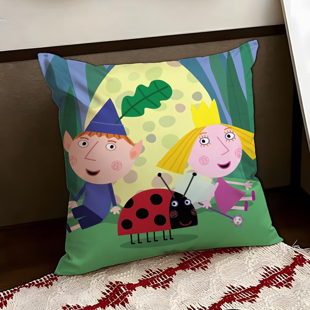 Ben und Holly's kleines Königreich Kissenbezug Wendbar Weich Langlebig Kissenbezug Zuhause Auto Mehrzwecknutzung für täglichen Komfort