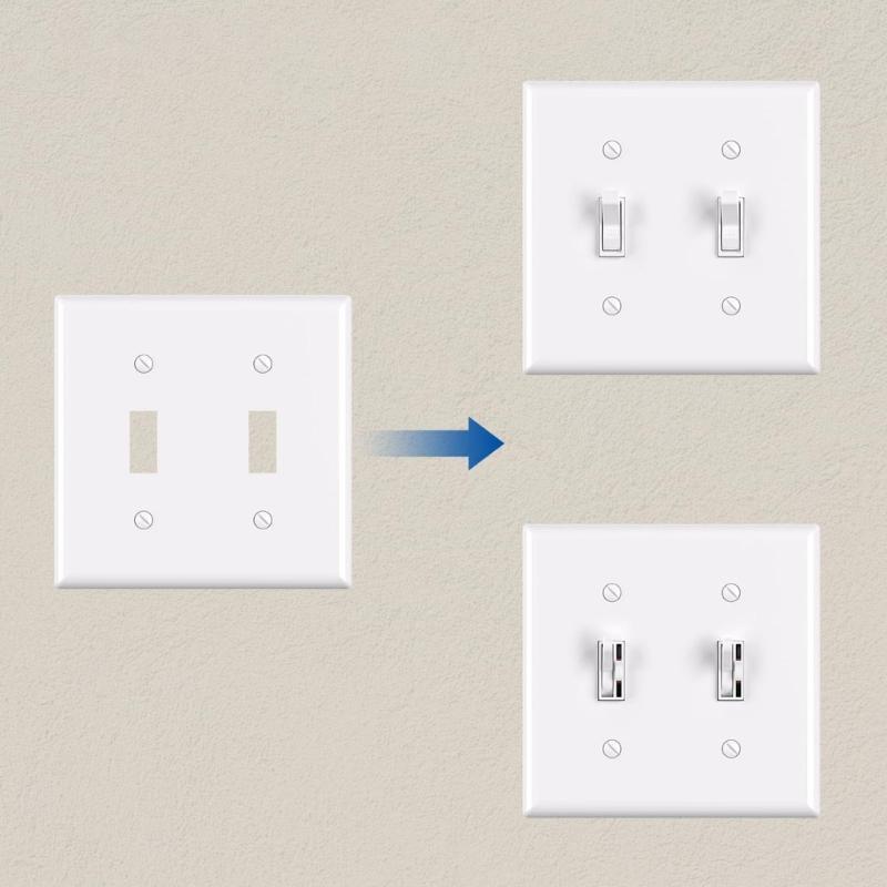 Upgrades Two Position Toggle Switches Plate Electrical Accessory with Quick Installation for Wall Outlets & Appliances