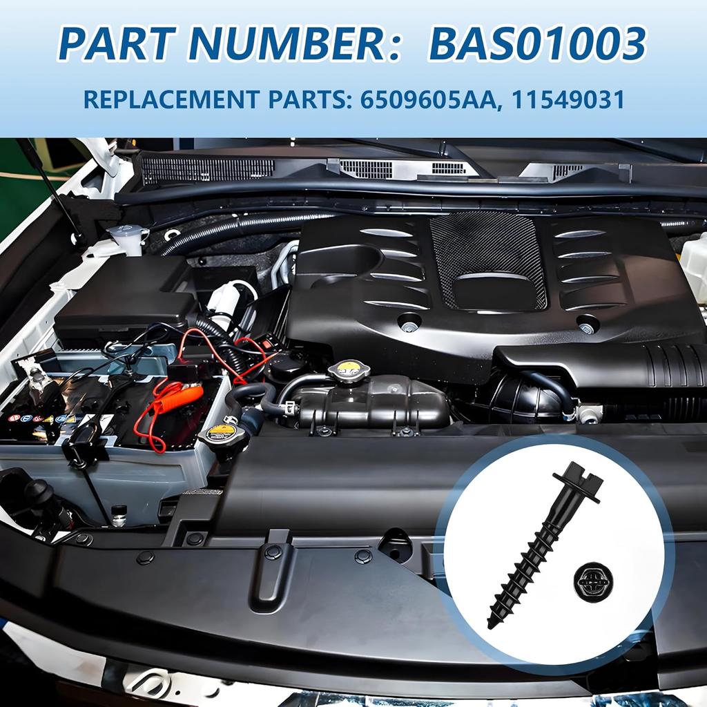 BAS01003 Air Box Bolt Screws Replaces (5 Pack) Compatible with GM Style Air Box, Air Box Screws Replace Part Number 6509605AA, 11549031 for Chrysler,