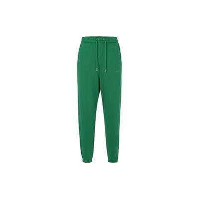 X Wordmark Collaboration Solid Color Embroidered Logo Knit Casual Drawstring Joggers Men Bottoms Pine-Green FJ0697-302