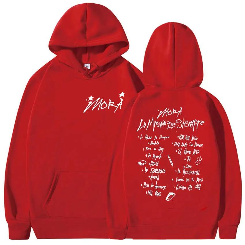 Rapper Mora Lo Mismo De Siempre Tour 2025 Album Hoody Men Women Vintage Aesthetic Sweatshirt Fashion Oversized Hoodie Streetwear