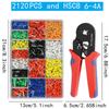 200/2120pcs Terminal VE Tubular Crimping Multiple Cold Crimp Terminal Pliers Set Electrical Equipment Wire Connector Pliers