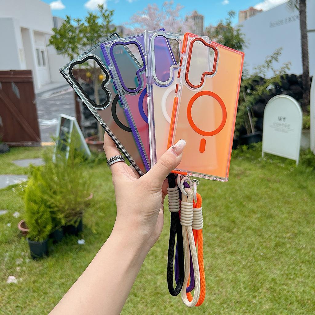 Double Color Xuncai Suitable for Samsung S25 ULTRA Mobile Phone Case Colorful Hardware Magnetic Absorption A55 A06 Full Cover Super Anti Fall