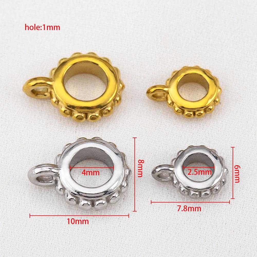 5pcs 10pcs PVD Never Fade Stainless Steel Necklace Pendants Clasps Connectors 6mm 8mm Pinch Clip Bail Charm Beads Jewelry Making
