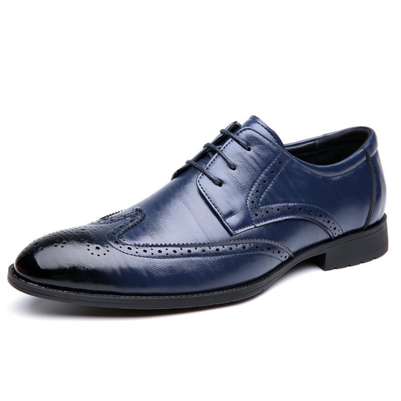 SHEIN TEMU Men s Brogues: Stylish Plus Size Business Casual Leather Shoes 39