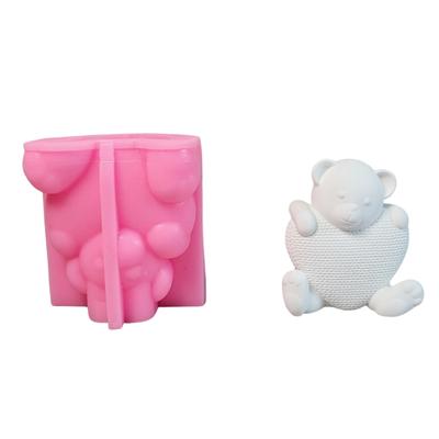 Knitted Heart Bear Silicone Candle Molds for Candle Soap Candy Chocolate Temperature Resistant Fondant Silicone Mold