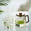 500/800ml Thickened and Heat-resistant Glass Teapot Brewing Tea Set with Wooden Lid Tea Strainer