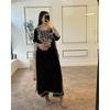 Ensemble Kurta Pyjama & Dupatta pour Femmes à Manches Suppar, Georgette Broderie Sequins (Tanya)