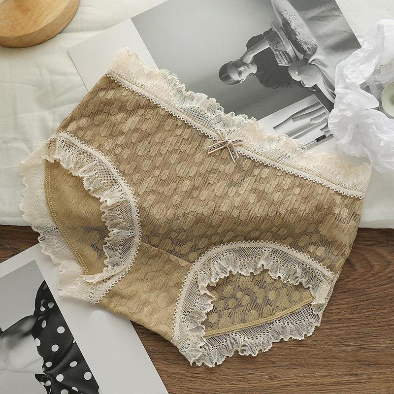 

Кружевные ультратонкие нежные цветные женские дышащие трусы из чистого хлопка, крутые трусы one size имбирный