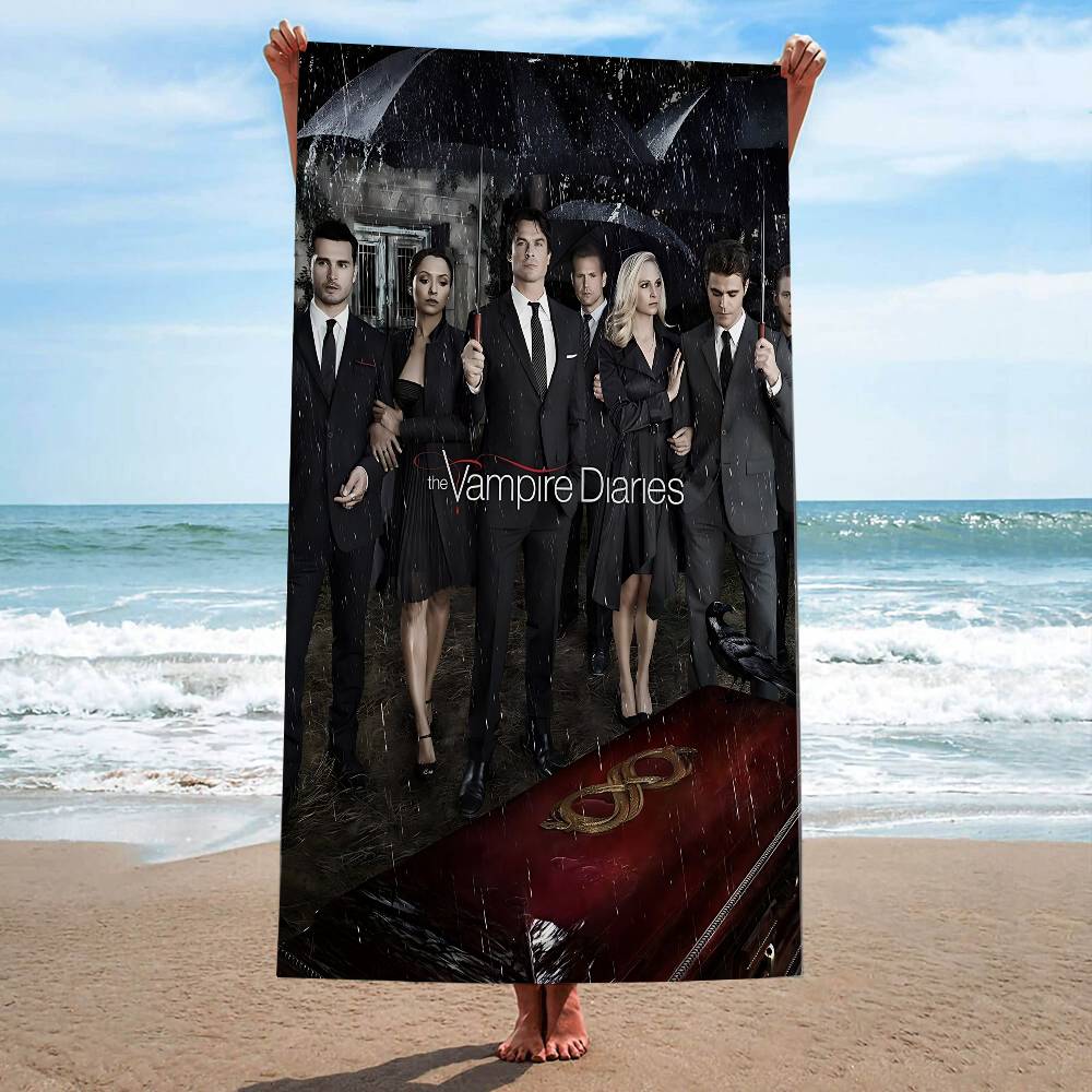 Horror TV The V-Vampire Diaries Bath Towel Microfiber Soft Water Absorbing Breathable For Girl Kids Decorative Beach Towel