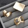 Adjustable Ring 3Pcs Minimalist Cross Knot Set Textured Chunky Stackable