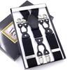 Men's Six-Clip Jacquard Wide Suspenders with Printed Webbing
