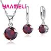 Cost Sales!! Nice 925 Silver Women Jewelry Set Austrian Crystal Round CZ Crystal Pendant Necklace Earrings
