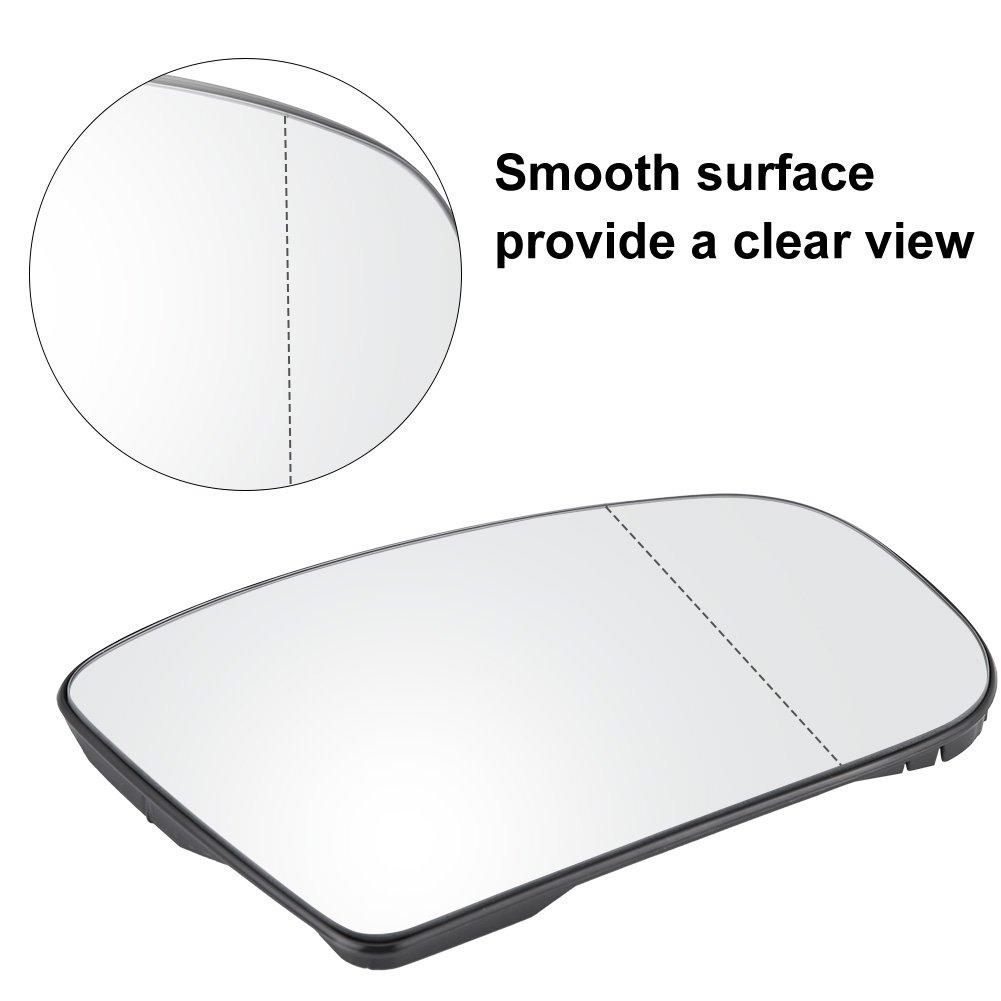 Door mirror glass Qiilu Car Door Side Wing Heated Mirror Glass for Mercedes W220 2208100321 (right side), 1999-2003 (Right Side)
