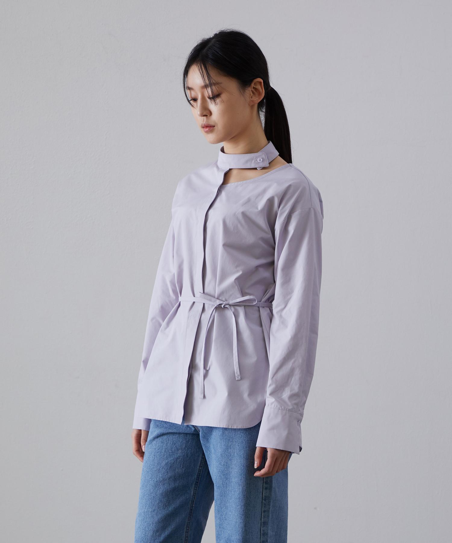 Modern Able Neck-Point Asymmetrical Shirt - Purple Free