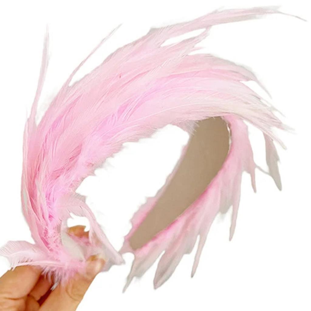 Tea Party Feather Fascinator Headband for Party Wedding Colorful Feather Fascinator Hair Hoop Cosplay Party Headdress