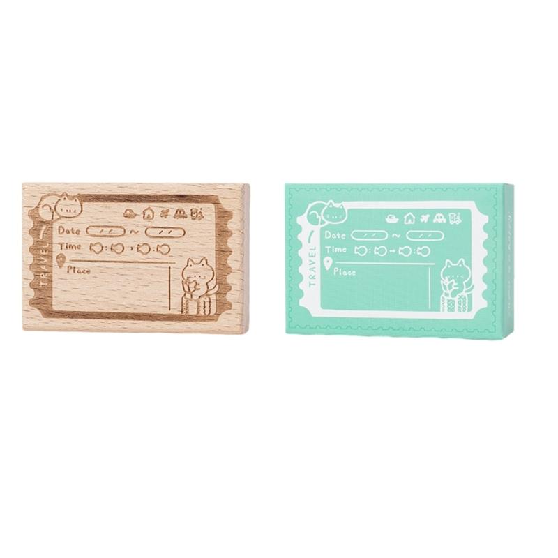 Wood Craft Stamp Vintage Scrapbooking Stamp Kitten Themed Stamp for Card Making Scrapbooking Journal Planner Photo Album