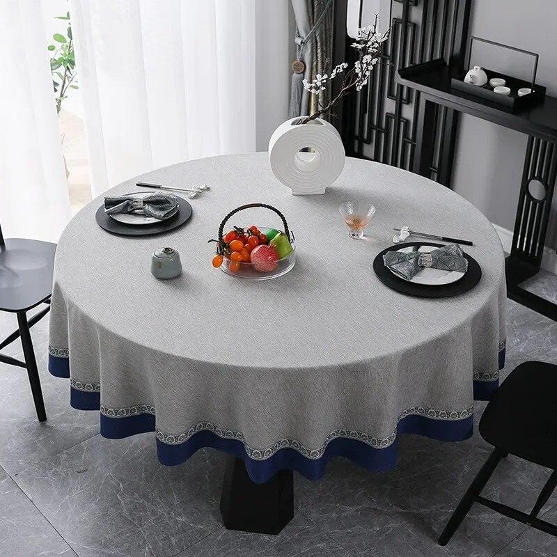 Cotton Linen Round Tablecloth Multi Color Lace Dining Table Cover Dustproof Tea Towel Wedding Home Decor Highend Desk Covers