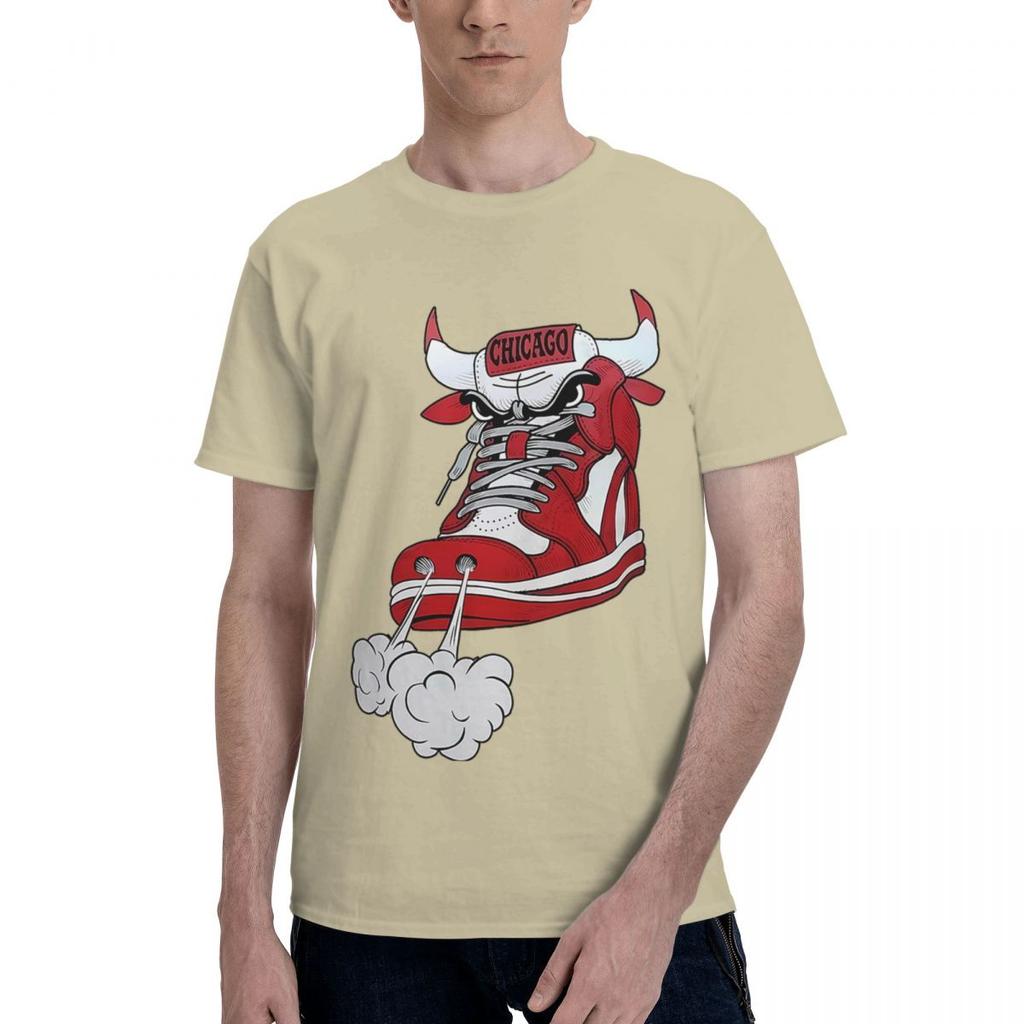 Chicago Shoe Bull Red White Hip Hop 100 Cotton Casual Breathable Confortable Vintage Designer Clothes Men Graphic Tee