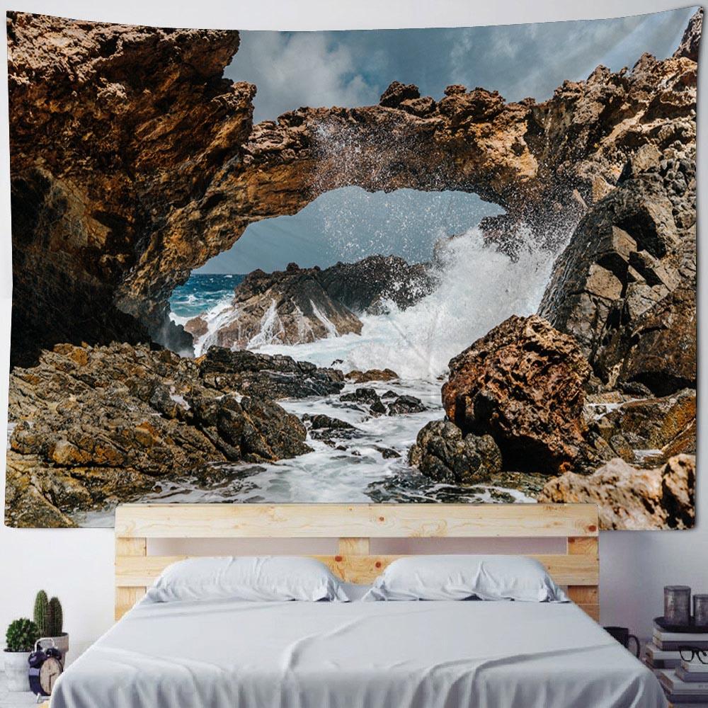 Aesthetic Tapestry Bohemian Hippie Starry Sky Sea View Home Art Decoration Blanket Living Room Background Wall Hanging Cloth