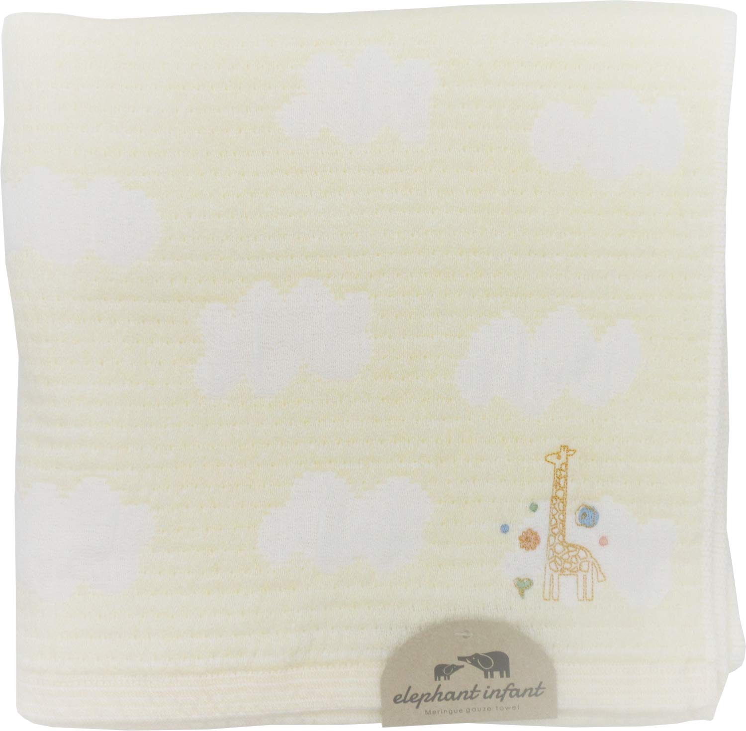 

Bath Made in Baby Meringue Elephant Infant YE Jōgan Towel, Japan, 50x100cm, Gauze, Yellow, Design, ELMG-250