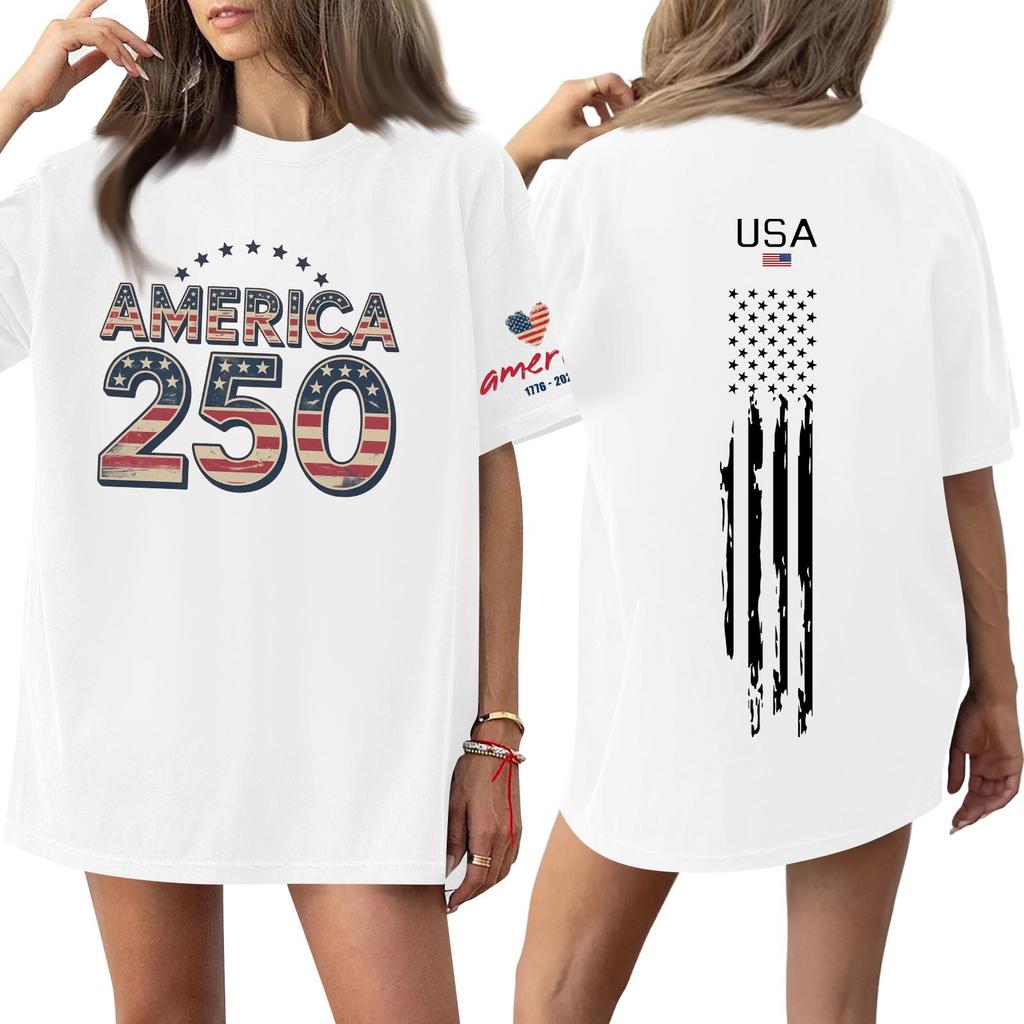 Women's Casual Fashion Round Neck Casual Print Short Sleeve T-Shirt Top