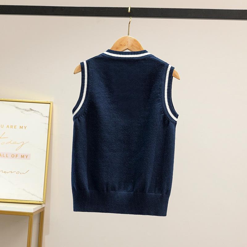 Kids' Autumn/Winter Sleeveless Sweater - Korean Style School Uniform for Boys & Girls