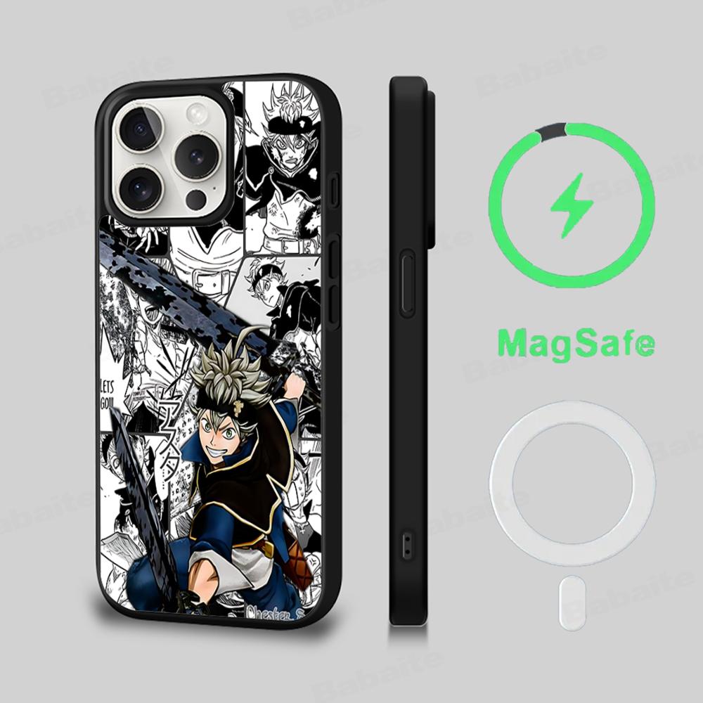 Black Clover Phone Case Magnetic Case For IPhone 18 16 14 13 12 11 15 Pro Max Plus For Magsafe Wireless Charge Cover