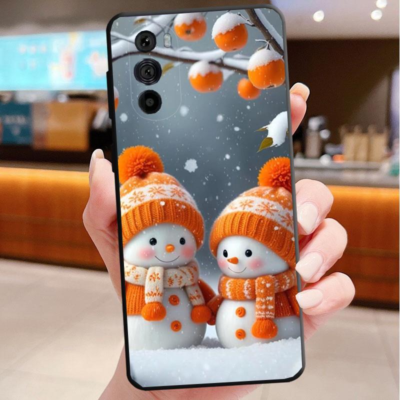 Phone Case For Motorola Edge 50 40 Pro 60 50 40 30 Ultra Neo Fusion Moto G Play G Stylus G Power G Snowman Christmas