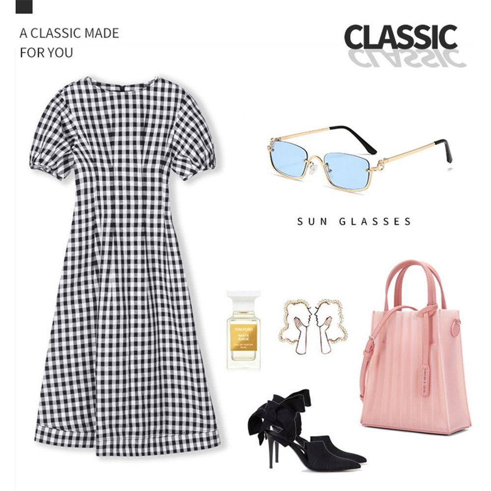 UV400 Protection Small Square Women's Sunglasses Hip Hop Metal Material Vintage Shades Narrow Glasses for Women  Men