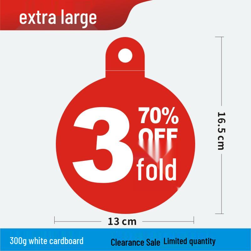 Discount Promotion Tag for Clothing & Accessories Display Stand