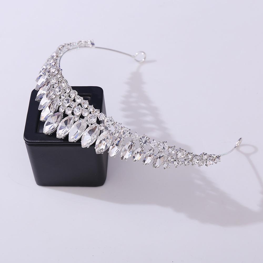 Japanese & Korean Style Bridal Rhinestone Crown Headpiece for Weddings, Evening Dresses & Children's Birthdays