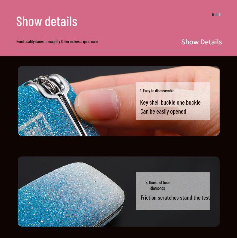 Range Rover & Jaguar Car Key Case with Diamond-Studded Buckle for Evoque, Velar, Discovery, Freelander, XFL, XEL