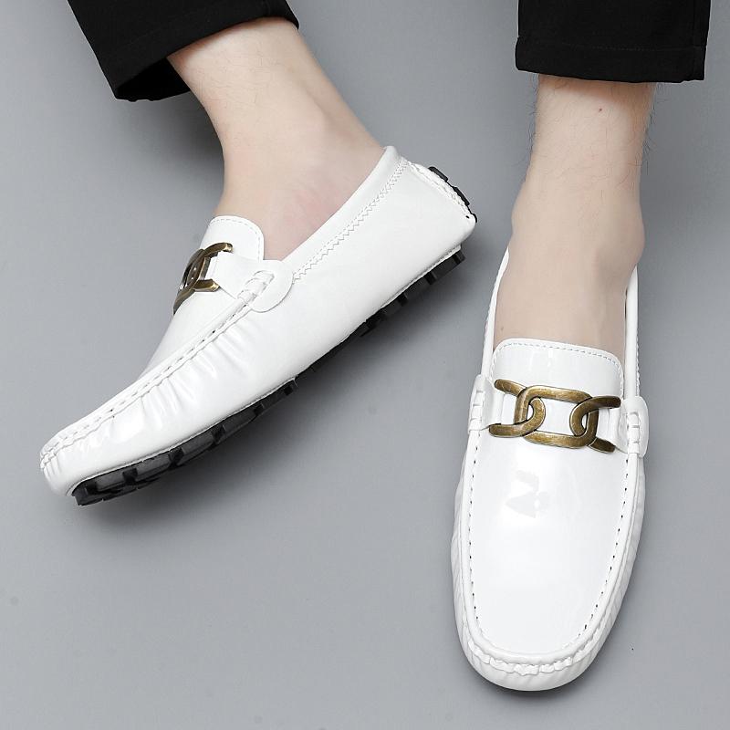 Women Comfort Flats Men’s Moccasins Loafer Driving Shoes Casual Slip on Unisex Plus Size White Black Green Blue Leather Shoes