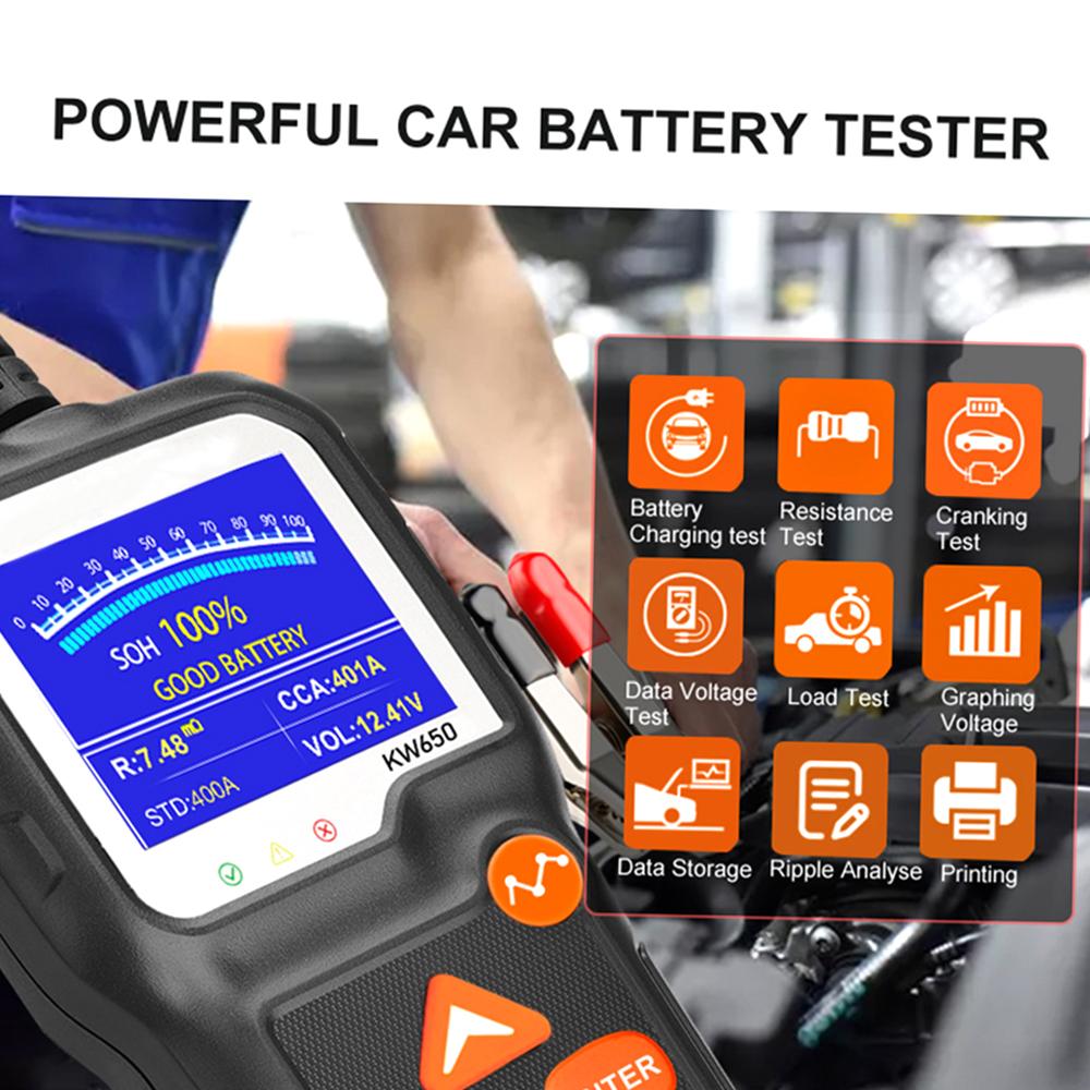 Car Battery Tester 12V Car Auto Battery Load Tester On Cranking System and Charging System Scan Tool Battery Tester Automotive for CarsCelsiusSUVsCels