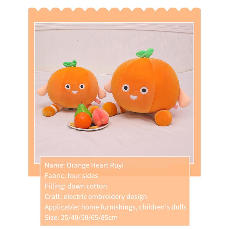Orange Doll Plush Toy Happy Fruit Plush Pillow Soft Stuffed Food Plushie Kids Gift
