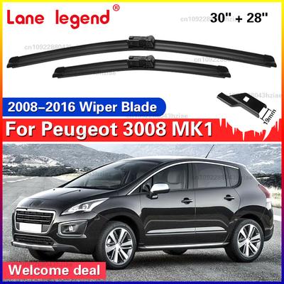 Wiper LHD Front Wiper Blades Set For Peugeot 3008 MK1 2008 - 2016 Windshield Windscreen Window Brushes 30"+28"