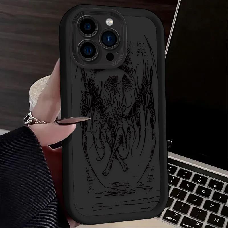 Luxury Punk Black Angel Phone Case For Xiaomi Redmi 9A 9C 10 10C 12 12C K30 K40 K50 Note 10 11 12 13 Pro 5G Cover