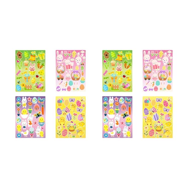 

96/144Pcs Bunnies Eggs Decorative Sticker Wrapping Label for Scrapbooking Planner Journal Wrapping Seal Envelope Card