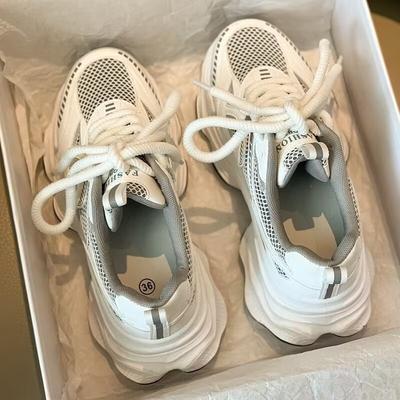 Dad shoes dámské boty nové letní prodyšné univerzální malé bílé boty platforma pro zvýšení výšky ležérní sportovní boty