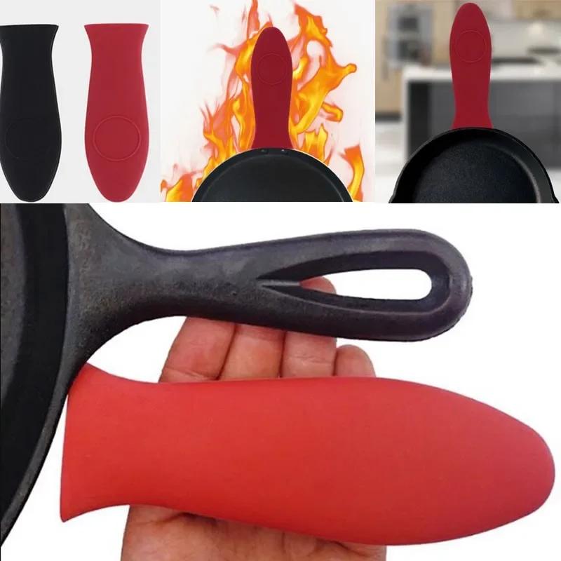 JUSTINLAU Silicone Pot Handle Sleeve Anti Slip Heat Resistant Cast Iron Pots Sleeve Cookware Parts Household Kitchen Accessories
