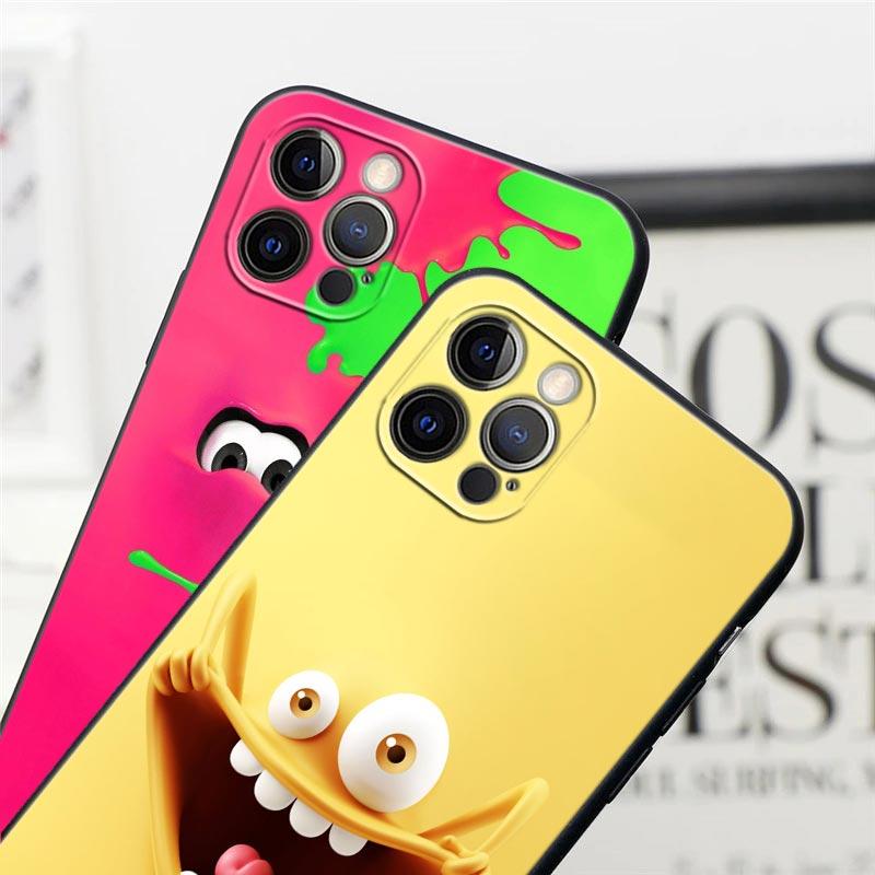 Lustige Niedliche Gesicht Farbe Comics Handyhülle Für Apple iPhone 14 13 12 11 Pro Max 8 7 SE 2020 2022 XR XS Mini Plus Hülle Funda Coque