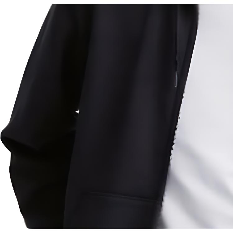 Uniqlo Solid Color Zipper Hooded Drawstring Cardigan Sweatshirt Unisex Sweatshirt Black 460324-09