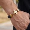 Magnetic Buckle Cross Leather Bracelet Multi-Strand Braiding Christian Bracelet  Gift for Boyfriend