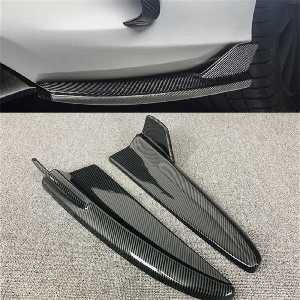 2PCS Carbon Fiber Rear Bumper Side Separator For Mercedes-Benz W205 4D 2015-20