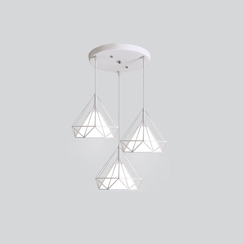 

Постмодерністська данська люстра: Триголовий світильник Nordic для спальні, приліжкової тумбочки, бару чи кафе. three-color light source