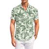 Men’s Hawaiian Print Casual Outdoor Short Sleeve Shirt with Turn Down Collar Relaxed Fit Suitable for Summer Activities