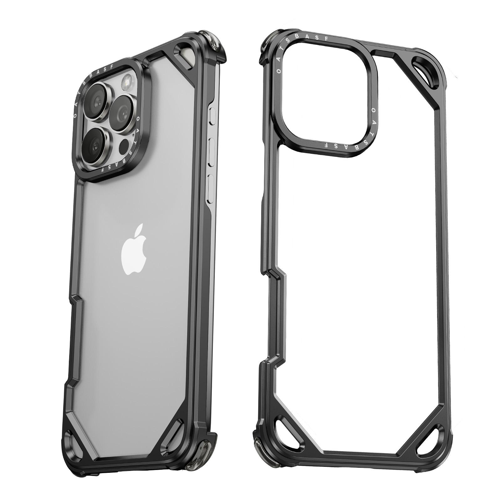 

Eary Metal Frameless Phone Case for iPhone 16 Pro Max 15 Minimalist Ultra-thin Shockproof Bumper Aluminum Alloy Protective Cover For iPhone 16 Pro Max&aluminum чёрный
